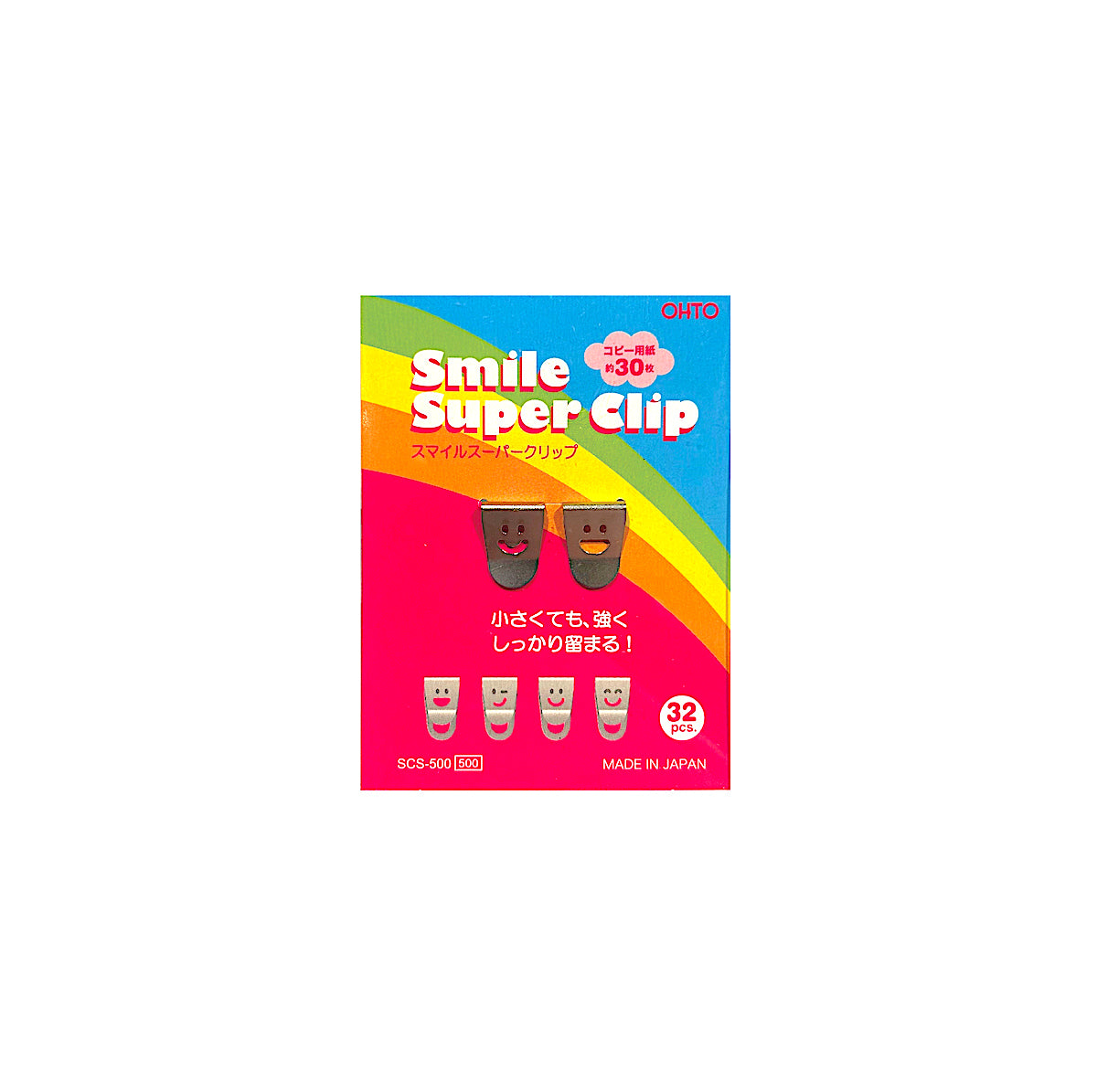 Dokumenten-Clip in Silber | Smiley Super Clip | OTHO | Made in Japan