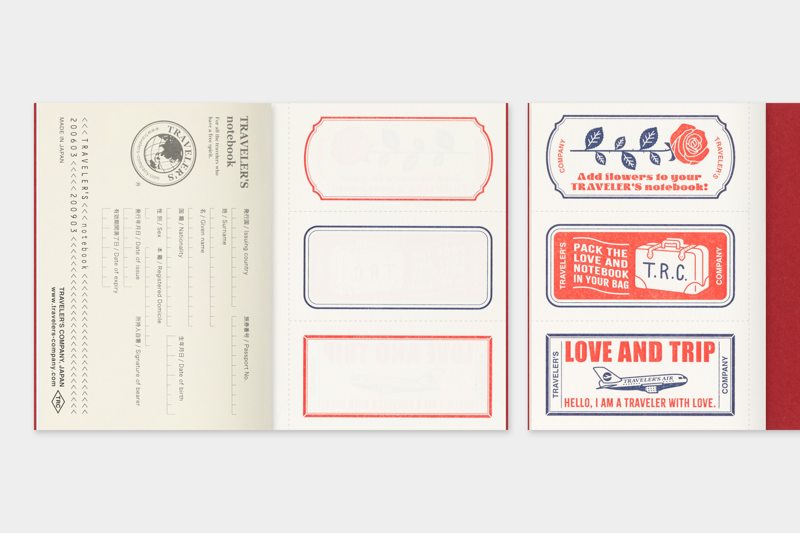 Notizheft Limited Edition LOVE AND TRIP | MD-Papier Blank | Passport Size